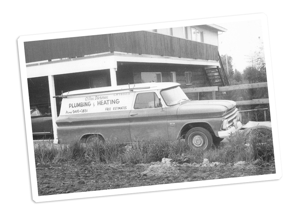 Grandpa Aart VanDiermen's First Plumbing and Heating Truck in Fraser Valley